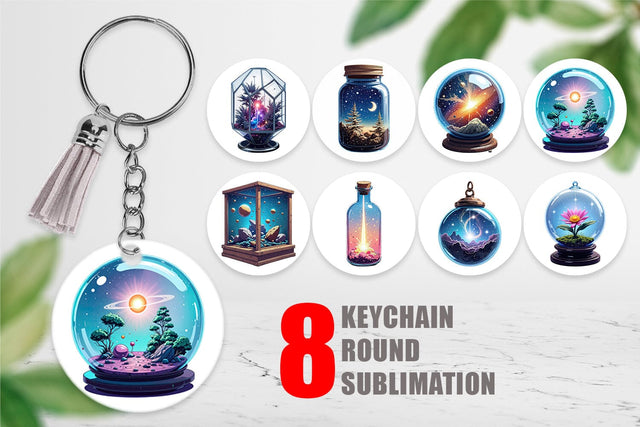 Keychain Starlight Terrariums Sublimation artnoy 