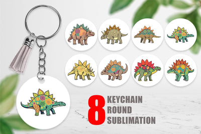 Keychain Stegosaurus with Plates Sublimation artnoy 
