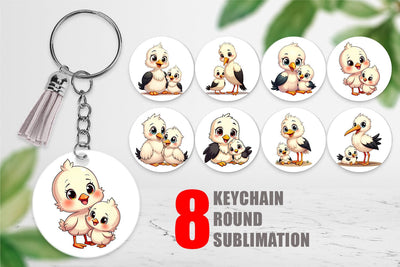 Keychain Stork Mother's Day Sublimation artnoy 