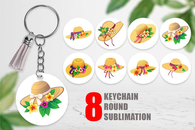 Keychain Straw Hat Sublimation artnoy 