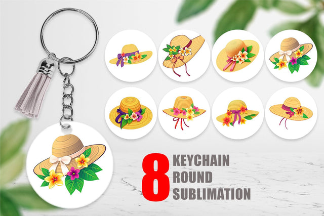 Keychain Straw Hat Sublimation artnoy 