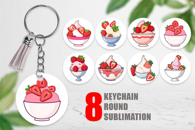 Keychain Strawberry Scoop Sublimation artnoy 
