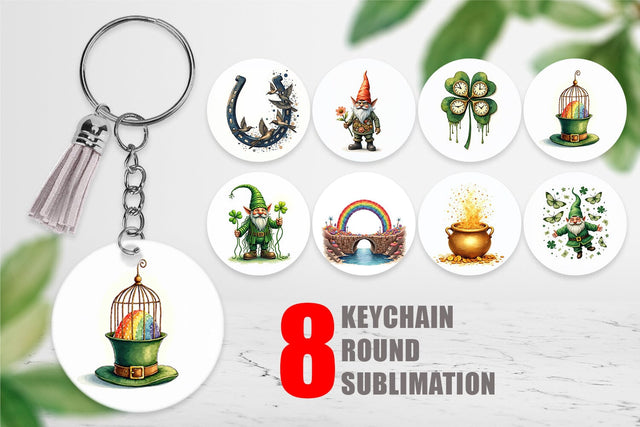 Keychain Subconscious Shamrock Dreamy Surrealist St. Paddy's Sublimation artnoy 