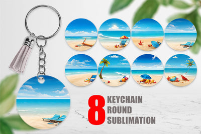 Keychain Summer Beach Sublimation artnoy 