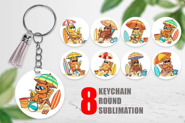 Keychain Summer Bear Sublimation artnoy 