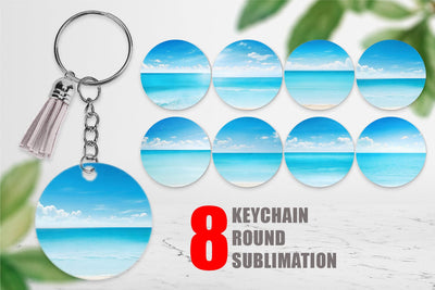 Keychain Summer Blue Beach Sublimation artnoy 