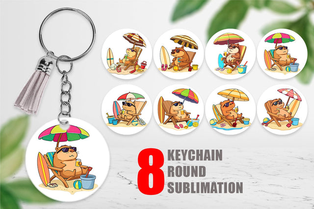 Keychain Summer Capybara Sublimation artnoy 