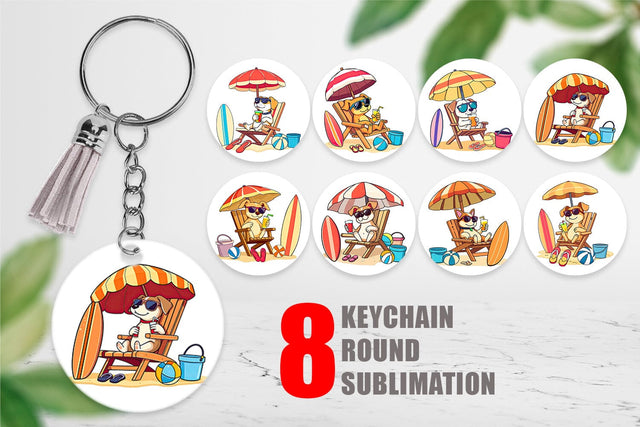 Keychain Summer Dog Sublimation artnoy 