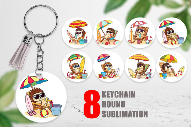 Keychain Summer Hedgehog Sublimation artnoy 