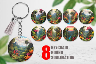 Keychain Summer Jungle Sublimation artnoy 