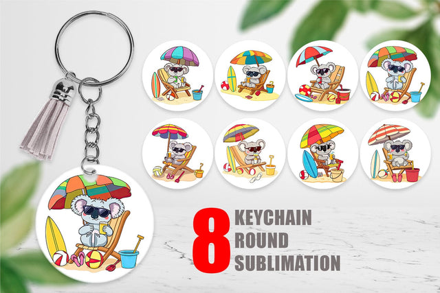 Keychain Summer Koala Sublimation artnoy 