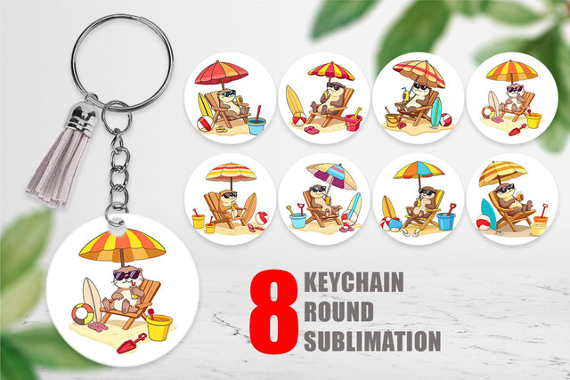 Keychain Summer Otter Sublimation artnoy 