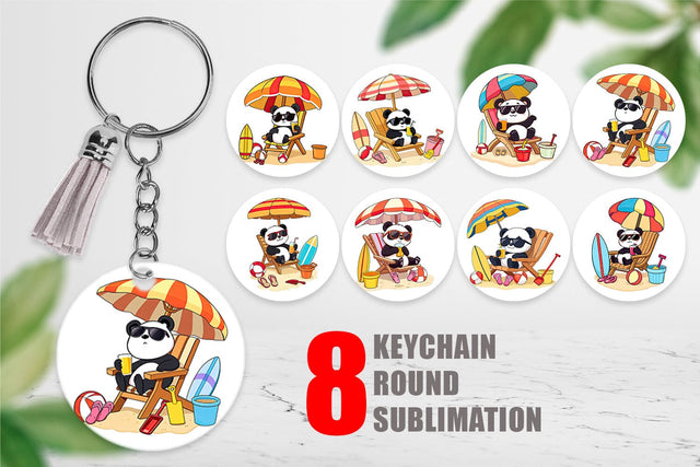 Keychain Summer Panda Sublimation artnoy 