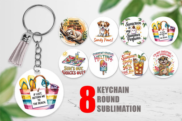 Keychain Summer Quote Sublimation artnoy 