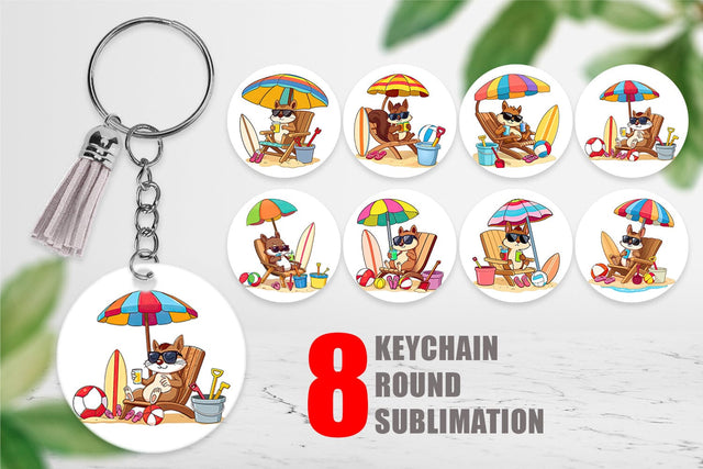 Keychain Summer Squirrel Sublimation artnoy 