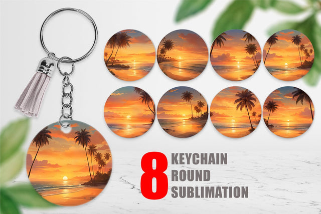 Keychain Summer Sunset Sublimation artnoy 