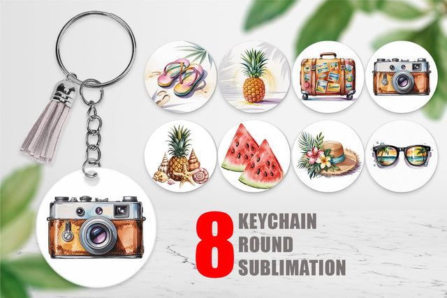 Keychain Summer Vacation Sublimation artnoy 