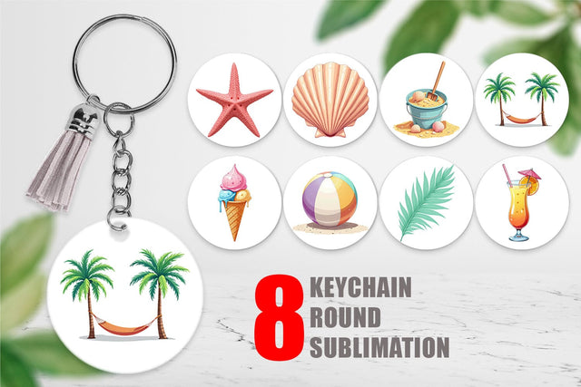 Keychain Summer Vibes Sublimation artnoy 