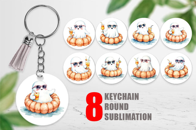Keychain Summerween Ghosts Sublimation artnoy 