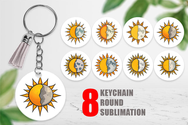 Keychain Sun and Moon Sublimation artnoy 