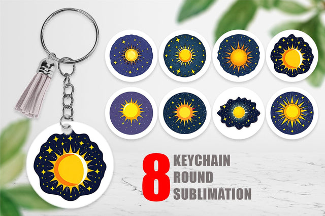 Keychain Sun and Stars Sublimation artnoy 
