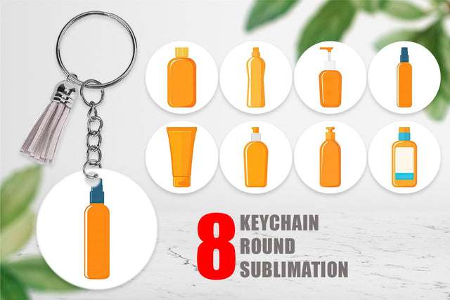 Keychain Sunblock Bottle Sublimation artnoy 