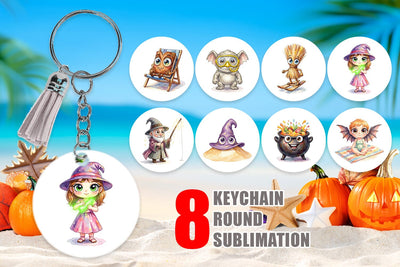 Keychain Sunburn Sorcery Summerween Sublimation artnoy 