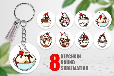 Keychain Sundae Delight Sublimation artnoy 