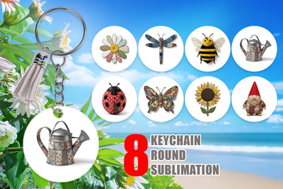 Keychain Sunny Meadow Fabric Sublimation artnoy 