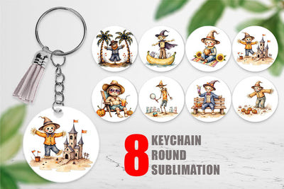 Keychain Sunny Scarecrow Fun Sublimation artnoy 