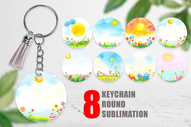 Keychain Sunny Sky with Easter Sublimation artnoy 