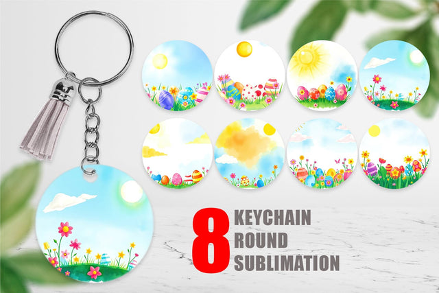 Keychain Sunny Sky with Easter Sublimation artnoy 