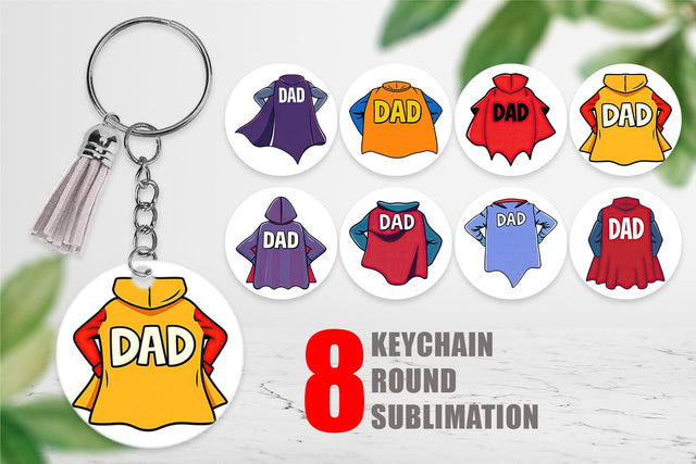 Keychain Super Dad Sublimation artnoy 