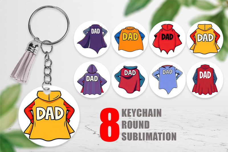 Keychain Super Dad Sublimation artnoy 