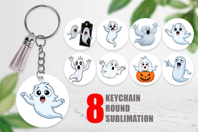 Keychain Surprised Ghosts Sublimation artnoy 
