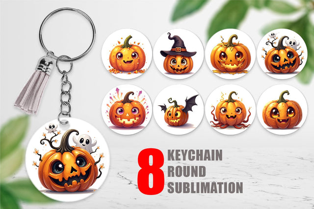 Keychain Surreal Pumpkins Sublimation artnoy 