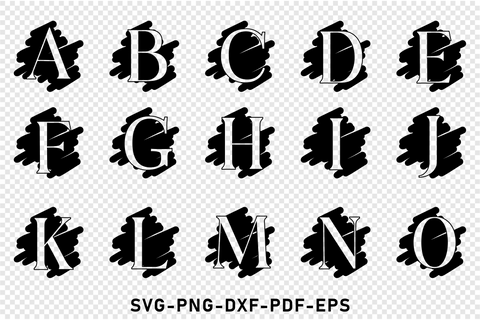 Keychain SVG Bundle, Distressed Alphabet Monogram Letters, Distressed Font SVG Designs SVG D2PUTRI Designs 