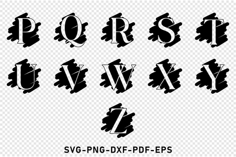 Keychain SVG Bundle, Distressed Alphabet Monogram Letters, Distressed Font SVG Designs SVG D2PUTRI Designs 