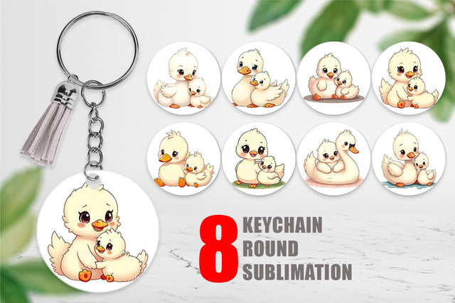 Keychain Swan Mother's Day Sublimation artnoy 
