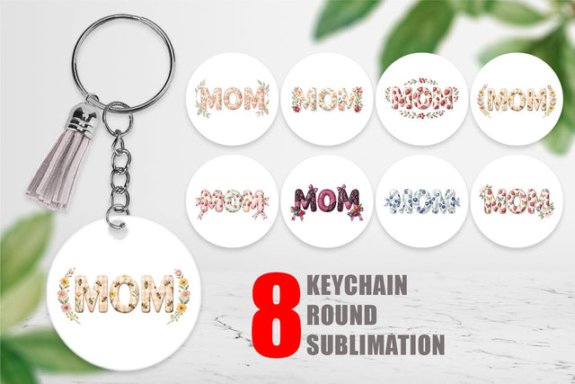 Keychain Sweet Berry MOM Cottagecore Watercolor Sublimation artnoy 
