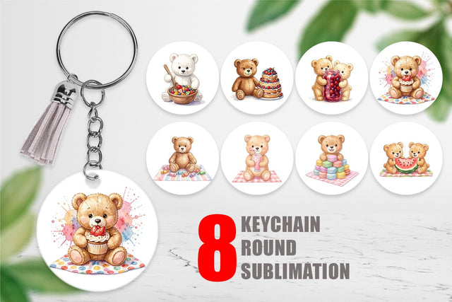 Keychain Sweet Treats Teddy Bear Sublimation artnoy 
