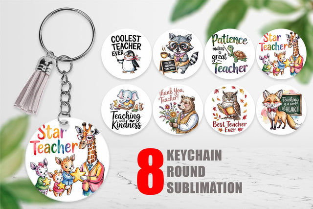 Keychain Teacher Appreciation Sublimation artnoy 