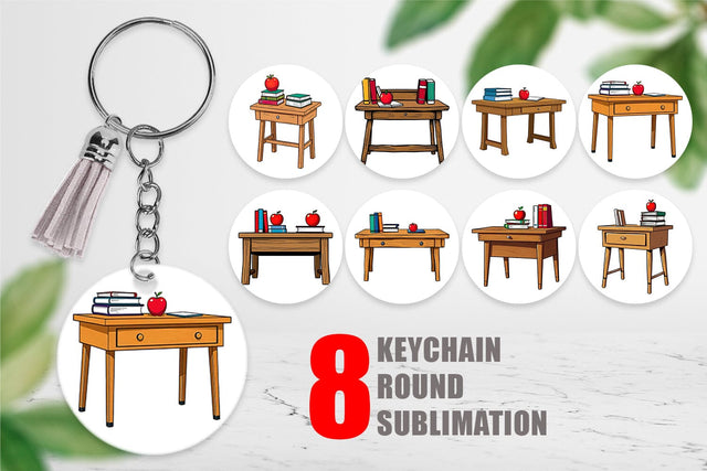 Keychain Teacher Desk Sublimation artnoy 