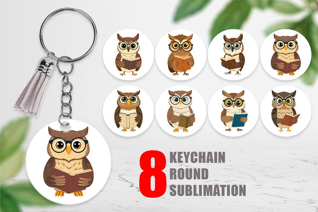 Keychain Teacher Owl Sublimation artnoy 
