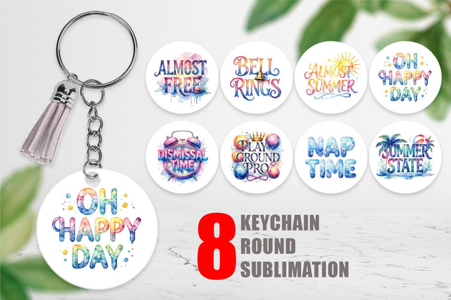 Keychain Teacher Weekend Quotes Sublimation artnoy 