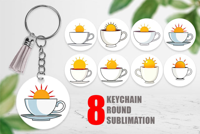 Keychain Teacup Sun Sublimation artnoy 