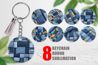 Keychain Textured Denim Sublimation artnoy 