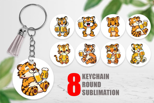 Keychain Tiger Beer Day Sublimation artnoy 