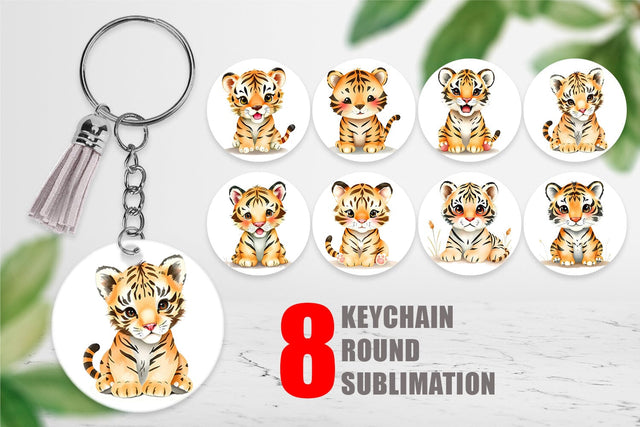 Keychain Tiger Wildlife Sublimation artnoy 