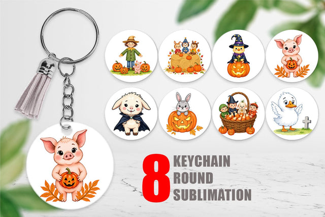 Keychain Tiny Farm Halloween Sublimation artnoy 